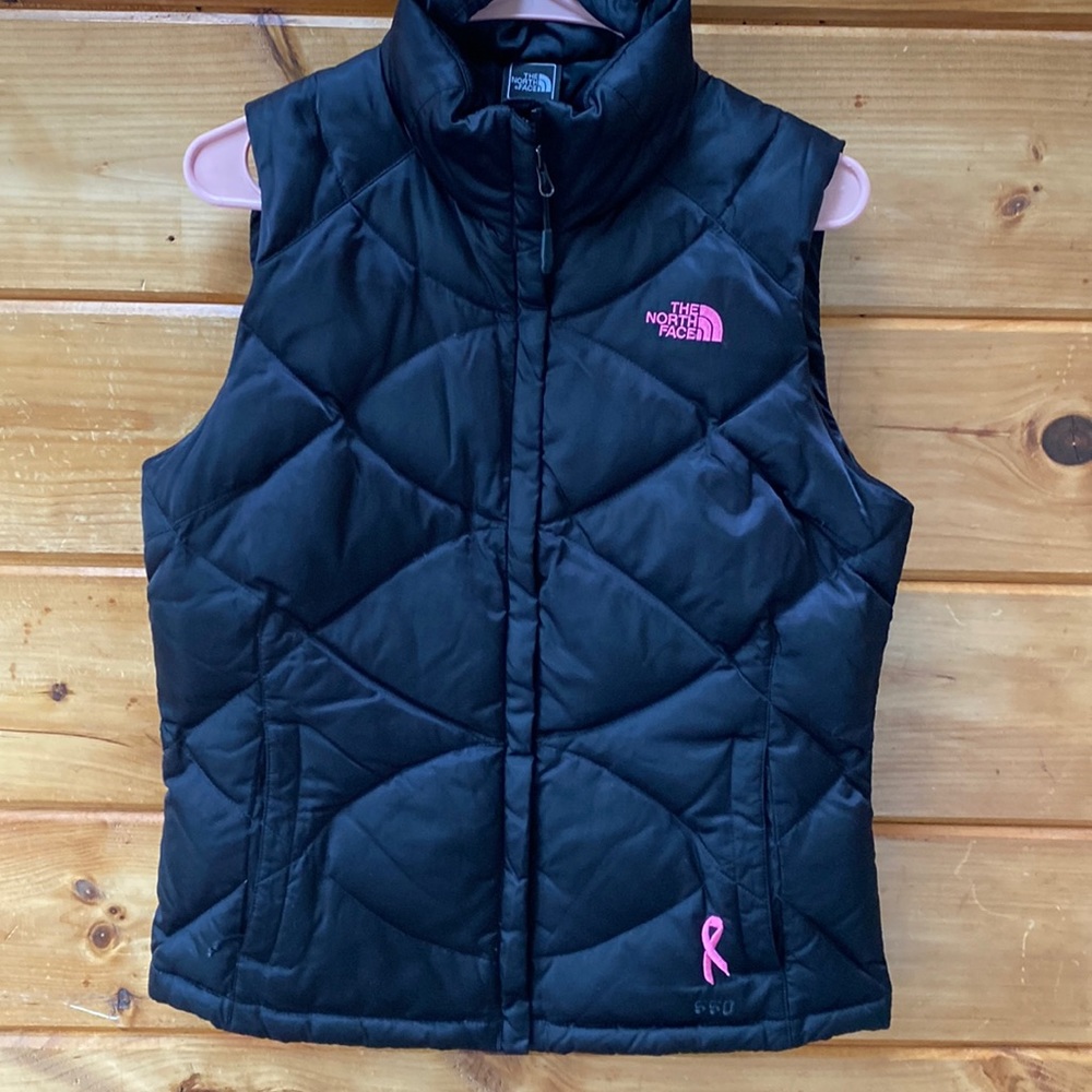 The North Face black puffer Vest - Pink ribbon Collection